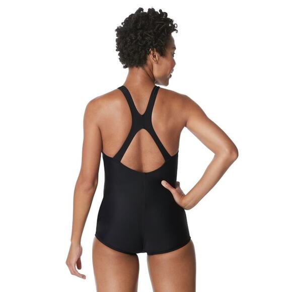 Speedo Conservative Ultraback  Princess Seam Black One Pc Swimsuit Women Sz 10 - Picture 2 of 10